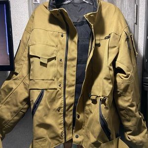 Men’s rugged, fire hose material motorcycle jacket, size medium